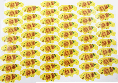 Sheet of gold ceramic decals with ornate, symmetrical designs, ideal for pottery and craft decoration. - Image 10