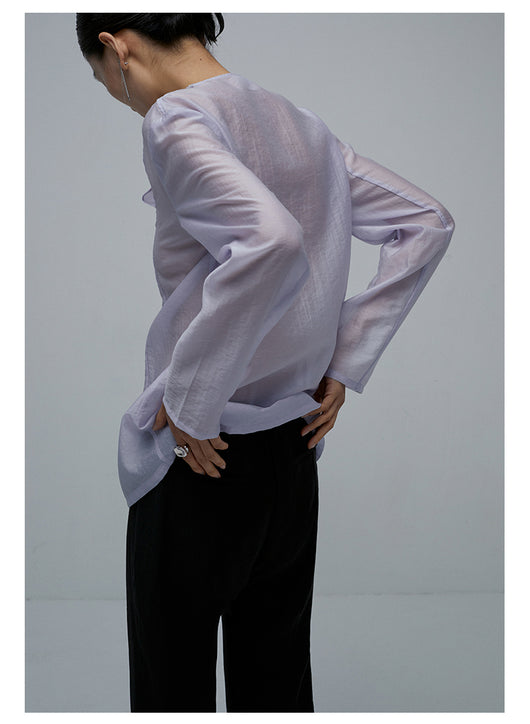 Blusas Elegantes para Mujer con Cuello Plisado y Detalles Recortados - Image 6