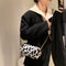 Bolso de Viaje Acolchado con Estampado de Vaca y Flores