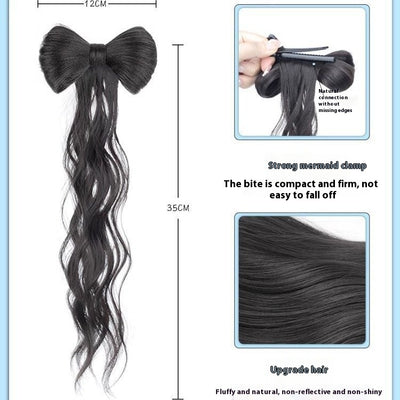 Peluca Larga con Trenza y Moño - Peinado Versátil de Cabello Sintético - Image 2