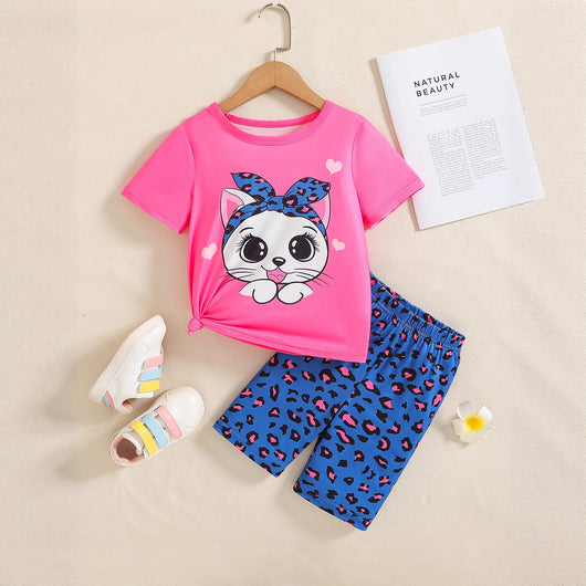 Blusa de Verano con Parche Gatito - Cuello Redondo Manga Corta - Image 6
