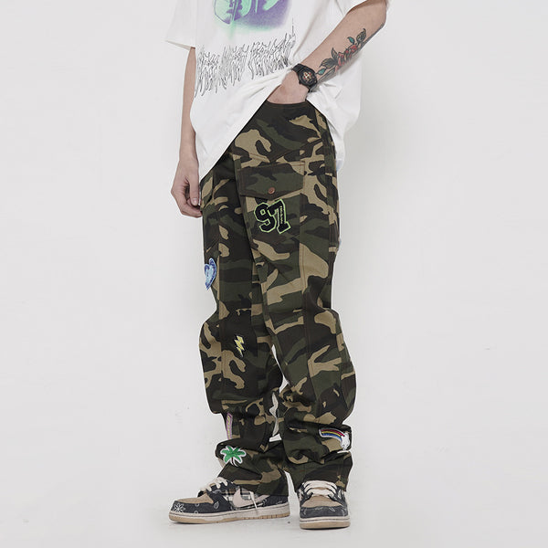 Pantalones Cargo Tácticos Camuflaje con Múltiples Bolsillos