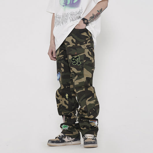 Pantalones Cargo Tácticos Camuflaje con Múltiples Bolsillos