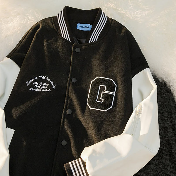 Chaqueta Casual Holgada con Bordados Artesanales
