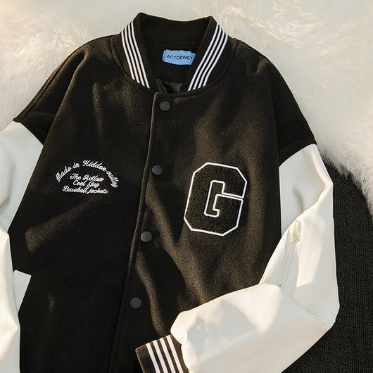 Chaqueta Casual Holgada con Bordados Artesanales