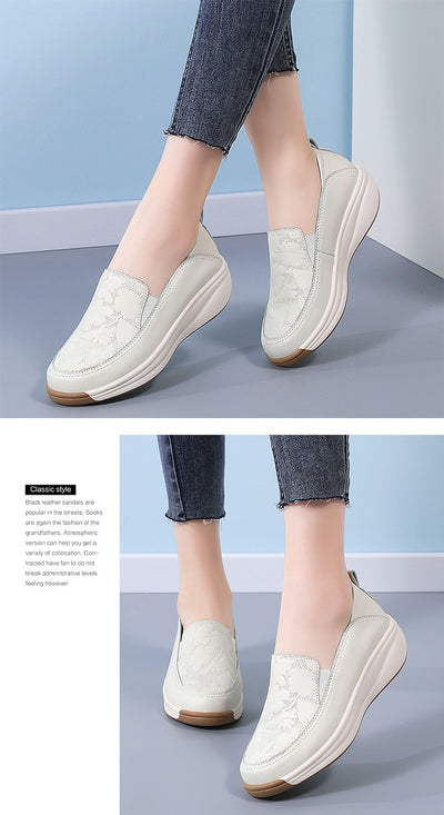 Tenis Blancos Mujer con Suela Gruesa y Cierre Slip-On - Image 13