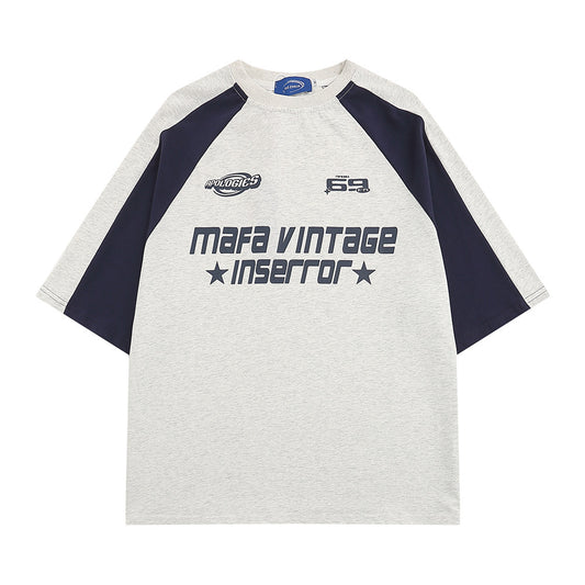 Camiseta de Hombre con Parches de Letras