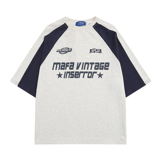 Camiseta de Hombre con Parches de Letras