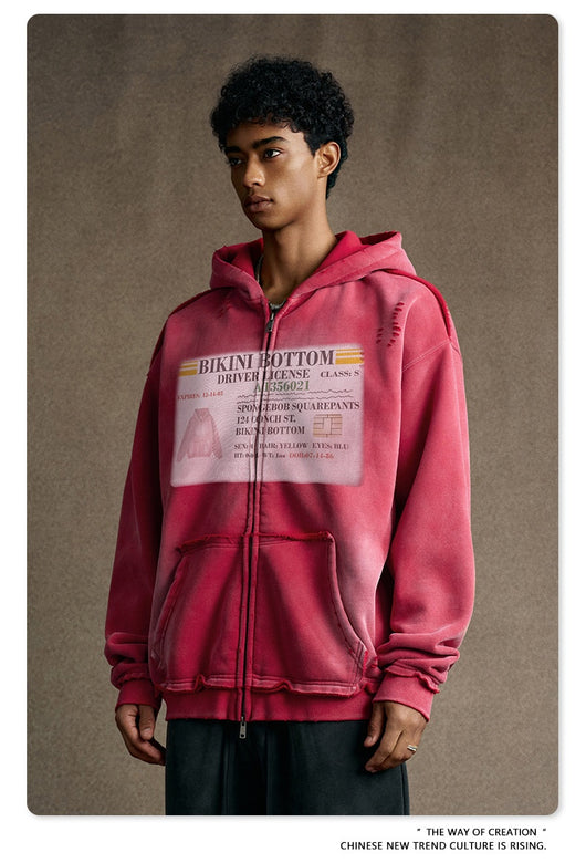 Sudadera Estilo Cardigan con Cierre y Diseño Roto - Image 16