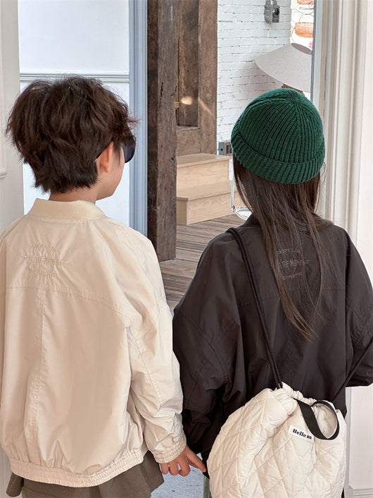 Chaqueta Infantil con Bordado de Letras - Abrigo de Moda para Niños - Image 10