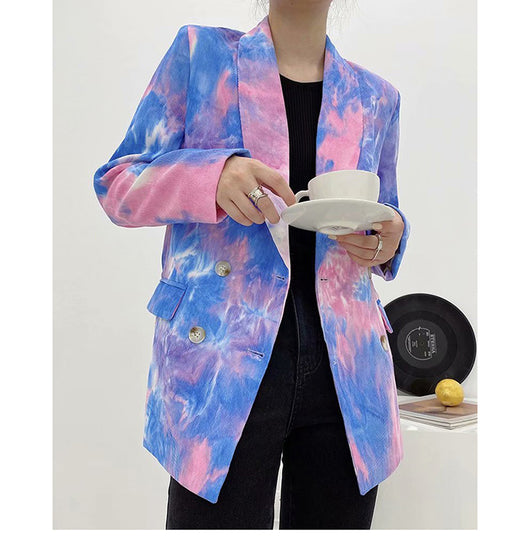 Saco Cruzado Tie-Dye en Poliéster - Diseño Moderno y Versátil - Image 8