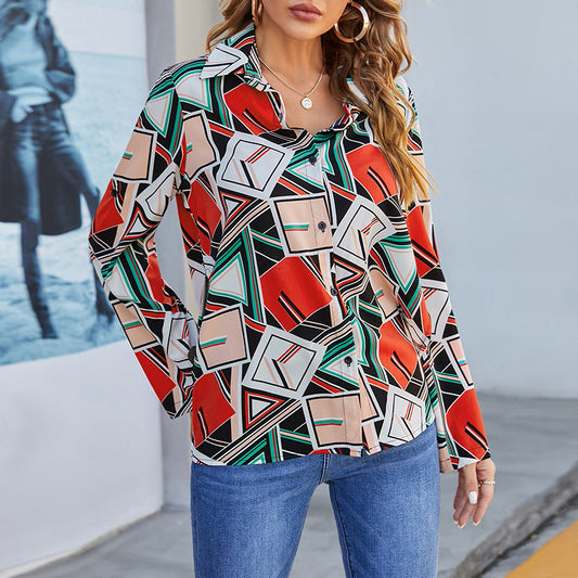 Blusa Elegante de Contraste de Colores para Mujer