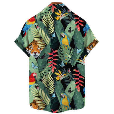 Camisa Hawaiana Tropical con Impresión 3D Digital de Animales de Selva para Hombre - Image 18