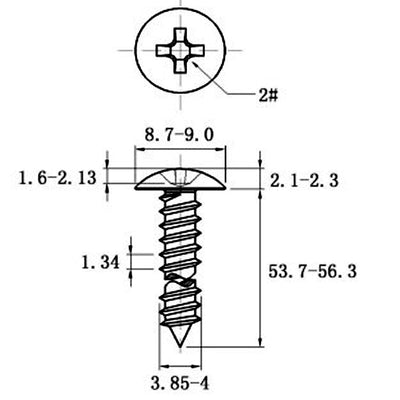 Tornillo Autorroscante de Acero Inoxidable Cabeza Ancha Tipo Champiñón - Image 27