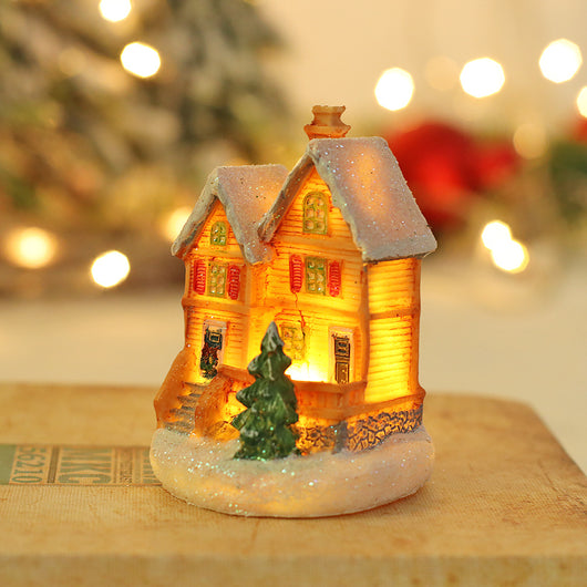 Adorno Navideño Casa de Nieve Luminosa con Resina Brillante - Image 10
