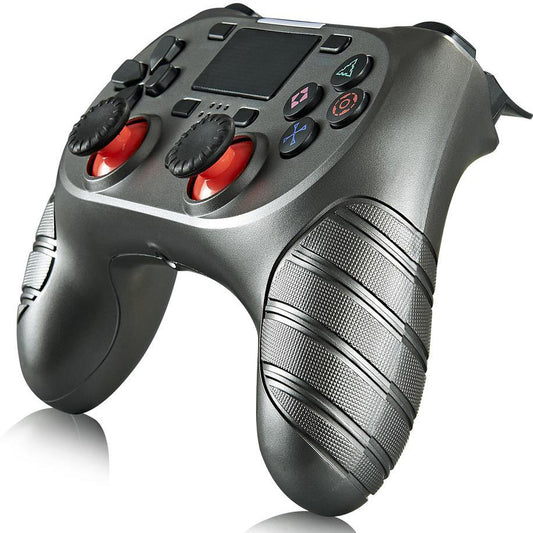 Luxury gold game controller with black analog sticks, red triggers, and a textured grip, featuring a touchpad and various buttons. - Image 2