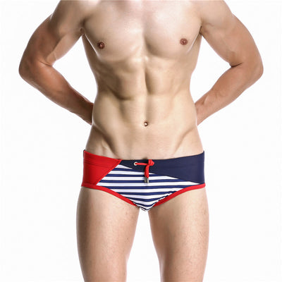 Bañador Slip a Rayas Sexy para Hombre - Shorts de Playa