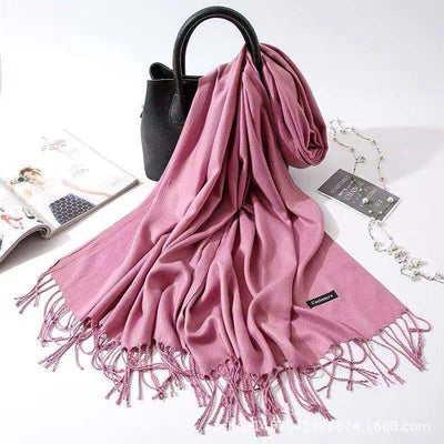 Bufanda de Imitación Cashmere para Mujer - Chal Versátil Cálido con Flecos - Image 29