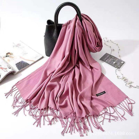 Bufanda de Imitación Cashmere para Mujer - Chal Versátil Cálido con Flecos - Image 29