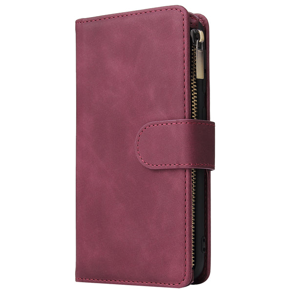 Funda de Cuero Retro con Cierre Esmerilado