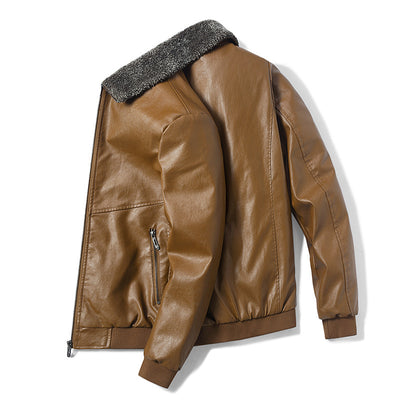 Chaqueta de Cuero para Hombre con Cuello de Piel y Forro Polar - Image 13