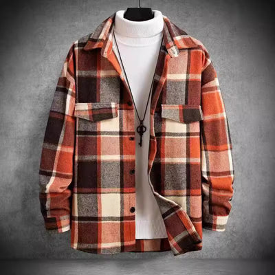 Camisa Franela a Cuadros Slim Fit Manga Larga para Hombre Otoño-Invierno - Image 3