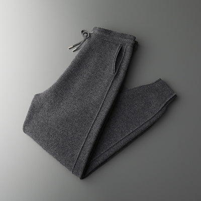Pantalones Harem Casual de Lana Gruesa con Cintura Alta para Hombre - Image 7