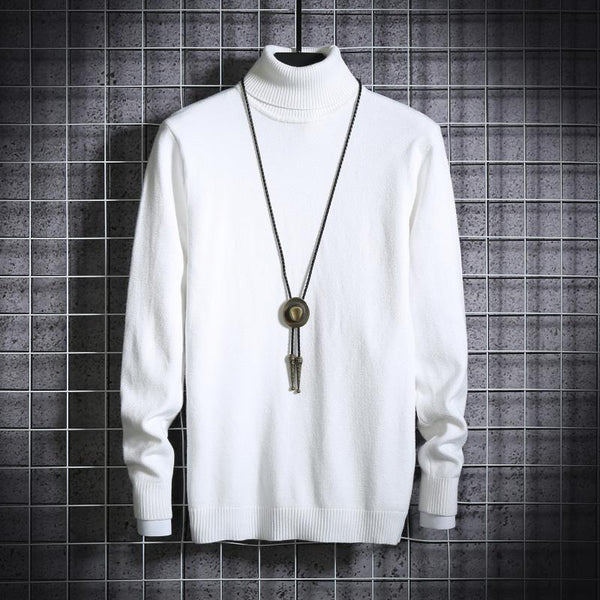 Suéter Cuello Alto Hombre Talla Grande - Pullover Liso y Versátil