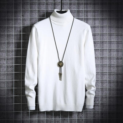 Suéter Cuello Alto Hombre Talla Grande - Pullover Liso y Versátil