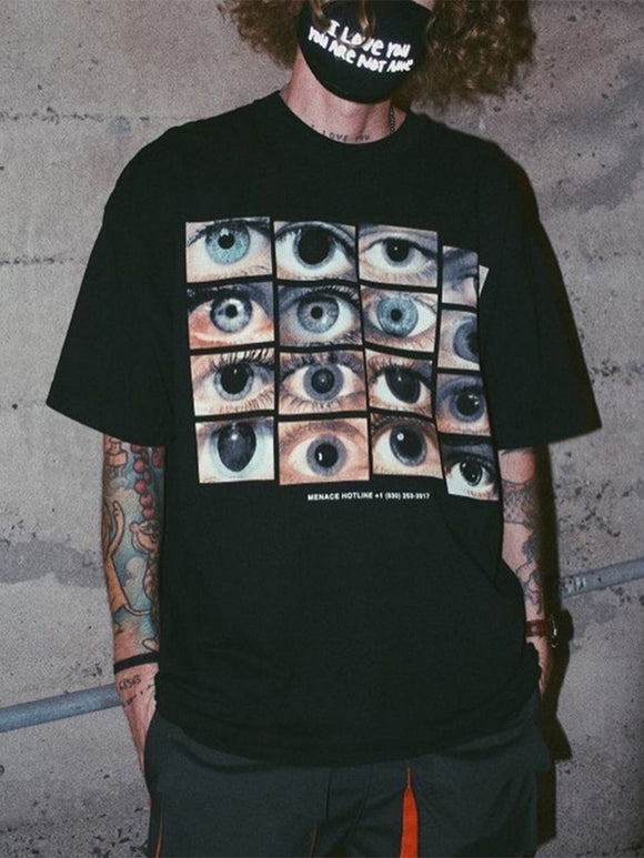 Camiseta Holgada de Manga Corta Estilo Street para Hombre