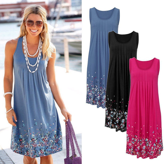 Vestido Floral Suelto sin Mangas para Verano - Casual y Cómodo - Image 11
