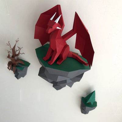 Dragón de Papel Decorativo para Pared - Modelo Sentado en la Isla - Image 7