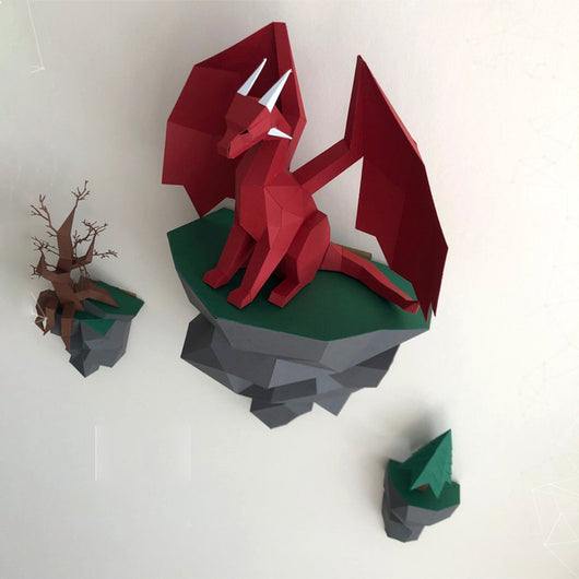 Dragón de Papel Decorativo para Pared - Modelo Sentado en la Isla - Image 7