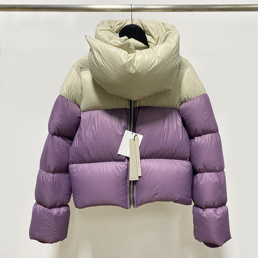 Chaqueta Temperament Blanca de Plumas de Pato con Cuello Alzado y Cierre - Image 14