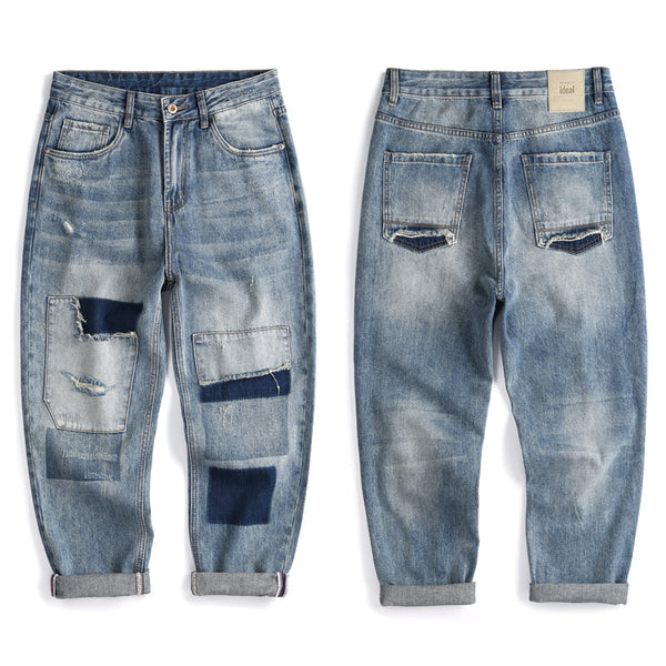 Pantalones Vaqueros Rotos Estilo Retro Americano para Niños