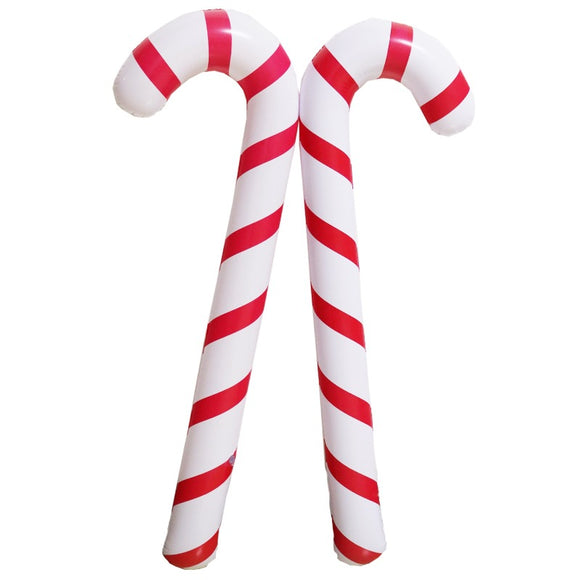 Bastón Navideño Inflable de PVC - Decoración Interactiva para Fiestas