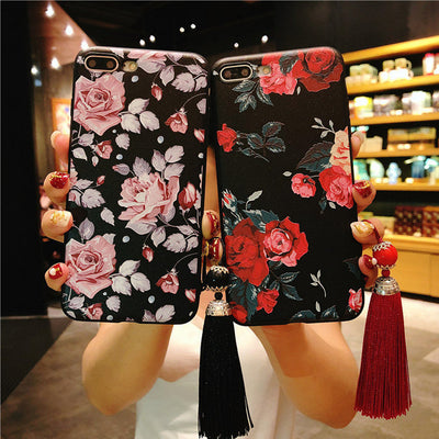 Funda para Celular con Diseño de Rosa Grabada y Flecos Pintados - Image 11