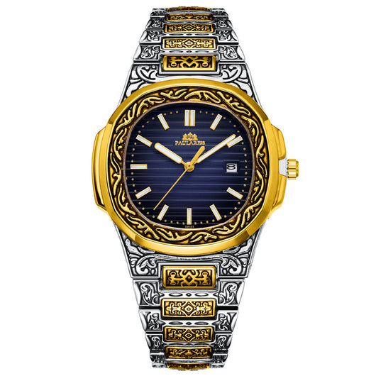 Reloj Hombre Cuarzo Tallado Loro Calendario Luminiscente - Image 42