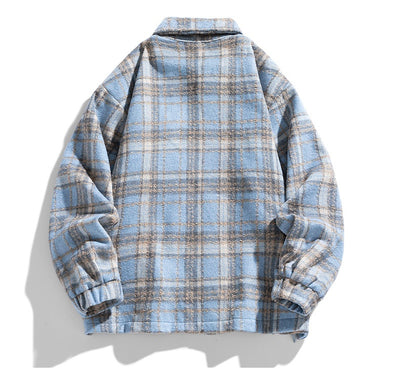 Camisa Casual a Cuadros Estilo Retro Americano para Hombre - Image 18