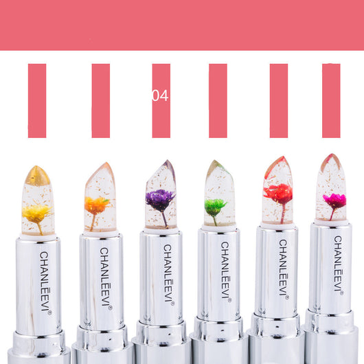 Labial Cristal Cambio de Temperatura con Hoja de Oro Floral - Image 7