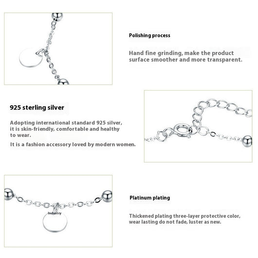 Pulsera de Tobillo Plata 925 Chapada en Oro Blanco - Image 10