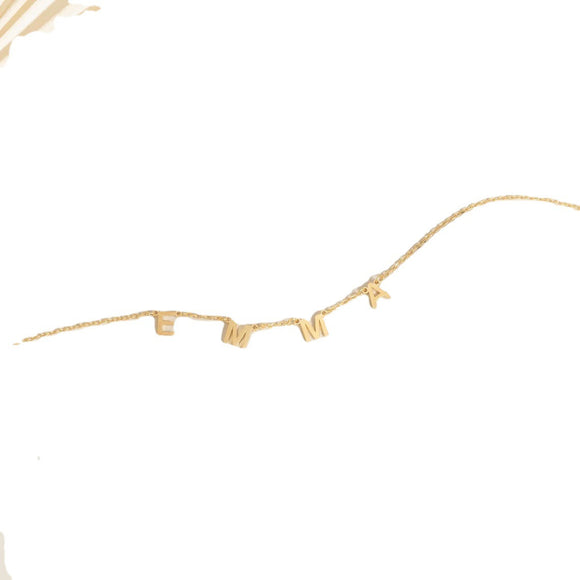 Collar Personalizado con Nombre en Letras del Alfabeto DIY