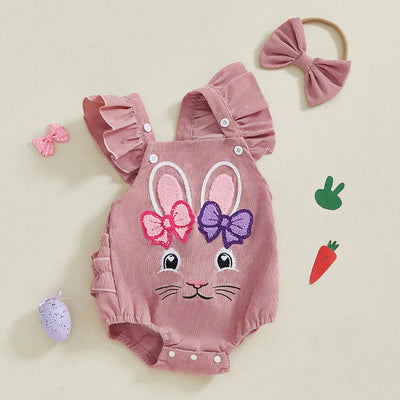 Conjunto de Dos Piezas Conejito Adorable en Pana para Bebé - Image 3