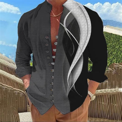 Camisa Estampada de Manga Larga para Hombre - Image 6
