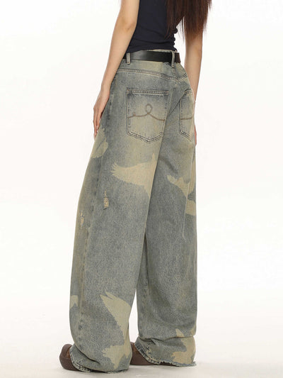Jeans Personalizados con Estampado de Palomas - Diseño Chic y Moderno - Image 7