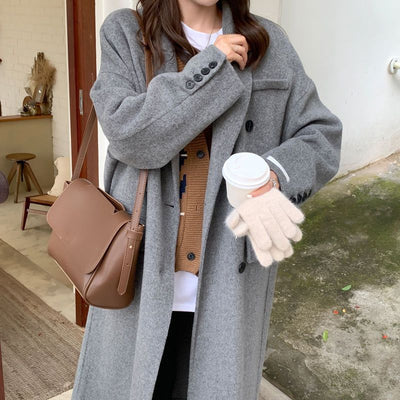 Abrigo de Lana Gris Suelto para Mujer - Versátil y Cómodo - Image 12