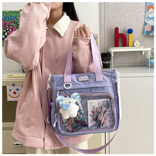 Bolsa Crossbody Transparente de Gran Capacidad Estilo Japonés para Estudiantes - Image 19