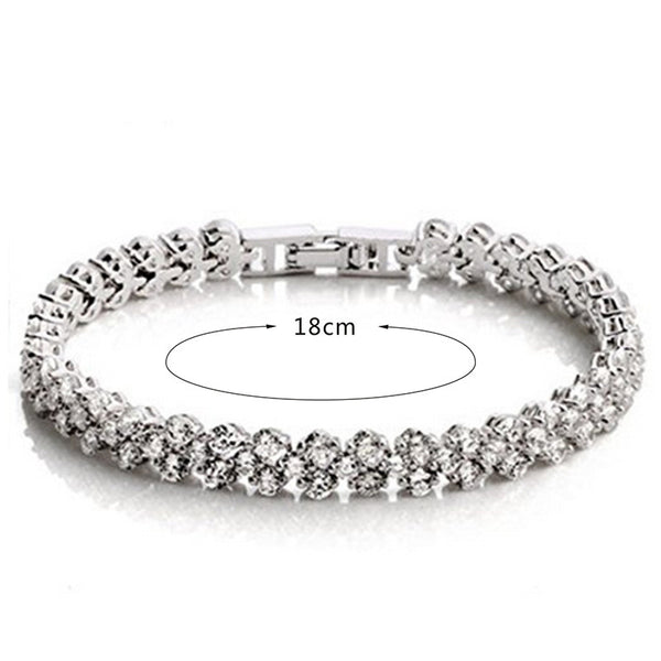 Pulsera de Circón Romana Elegante - Brazalete de Temperamento y Personalidad para Mujer