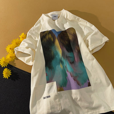 Camiseta Oversize Clásica de Manga Corta Estilo Europeo