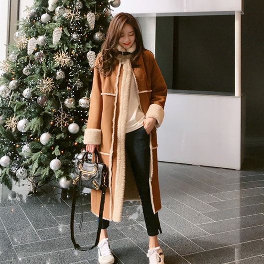 Abrigo de Lana de Cordero Oversize Elegante para Invierno - Image 13